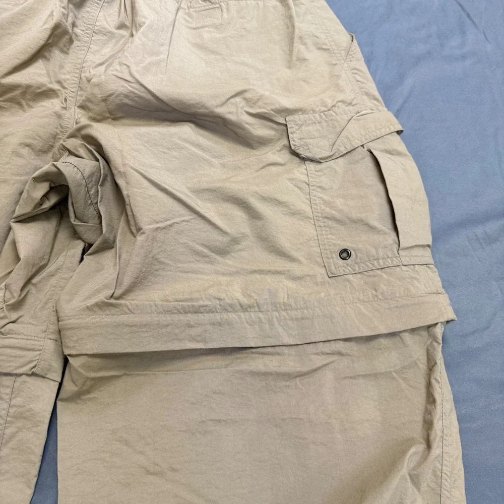 REI Sahara Mens XL Tan Nylon Convertible Cargo Hiking Pants Zip Off Shorts
